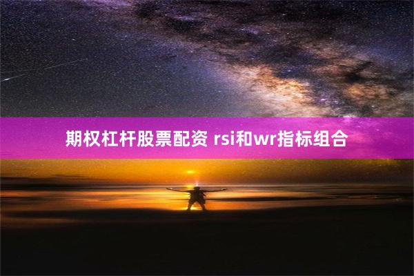 期权杠杆股票配资 rsi和wr指标组合